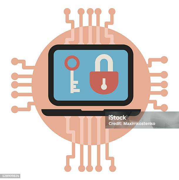 Data Encryption And Protection Vector Illustrarion Stock Illustration ...