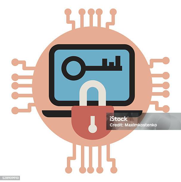 Data Encryption And Protection Vector Illustrarion Stock Illustration ...