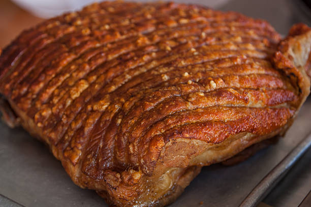 istock Crispy pork skin of grilled pork. 528910207