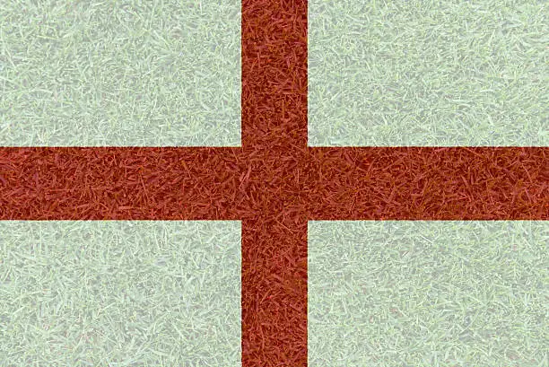 Football field textured by England national flags on euro 2016