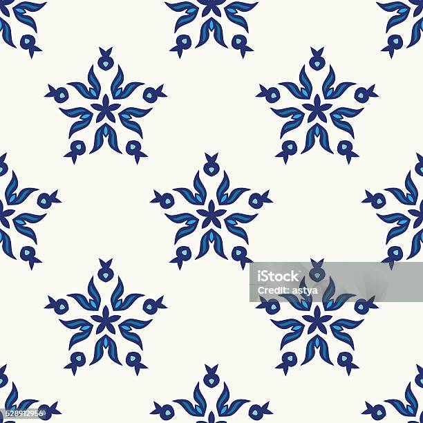 Seamless Blue Star Winter Pattern Stock Illustration - Download Image Now - Abstract, Arts Culture and Entertainment, Backgrounds
