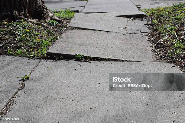 Sidewalk Trouble Stock Photo - Download Image Now - Sidewalk, Cracked, Concrete