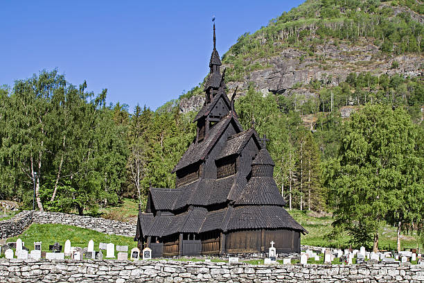 Borgund - stave church from the 12th century located in Laerdal in Norway