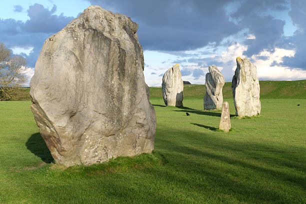 Avebury stone circle Avebury stone circle, the largest prehistoric stone circle in Britain and a World Heritage Site. wiltshire stock pictures, royalty-free photos & images