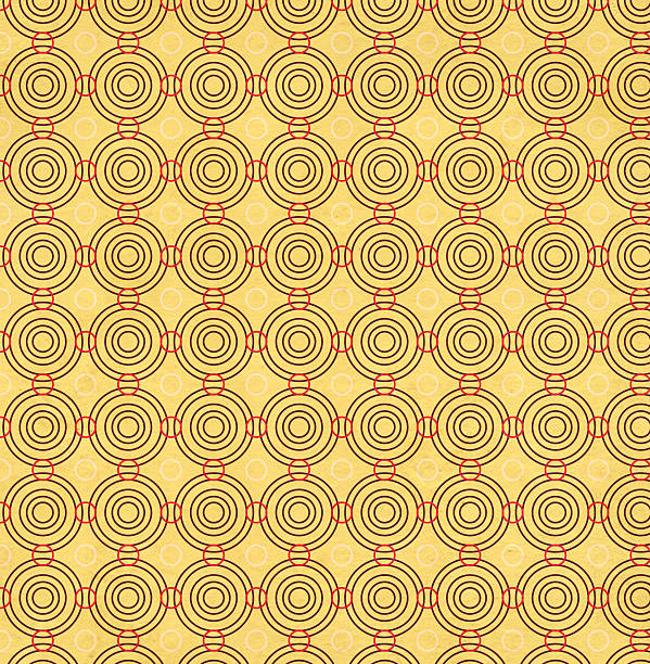 Texture of the old soiled paper with geometric ornamental pattern