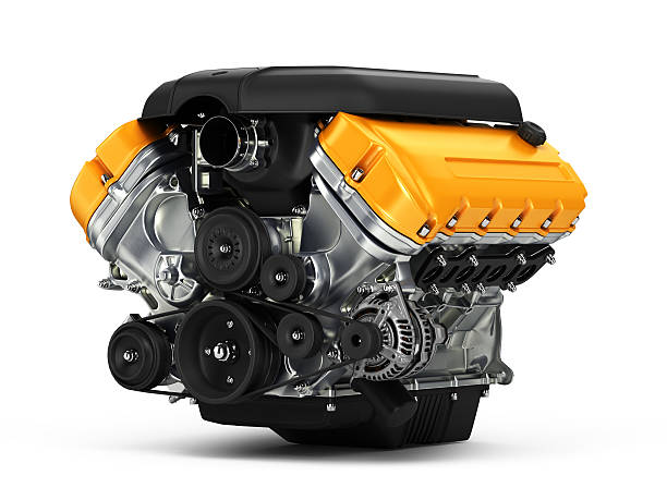 moteur automobile. 3d illustration. - huit cylindres en v photos et images de collection
