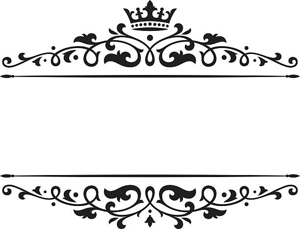 ilustrações de stock, clip art, desenhos animados e ícones de banner coroa do - crown black banner white