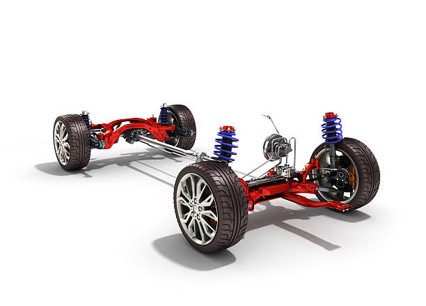 car suspension separately from the car isolated on white