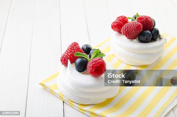 Homemade Pavlova Meringue Cake Stock Photo - Download Image Now - Blueberry, Cake, Celebration