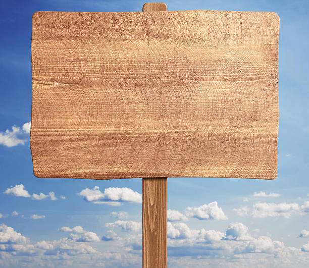 istock Brown wooden signpost against blue sky. 528927369