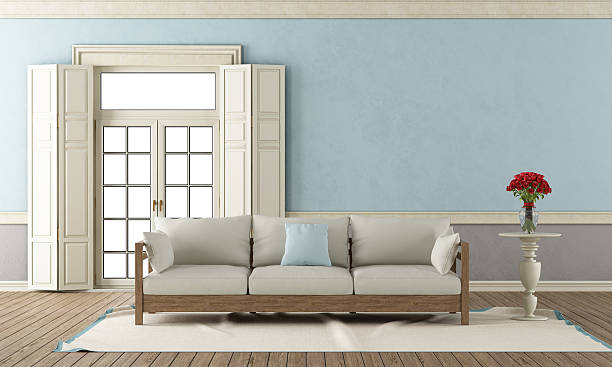 istock Blue and gray classic living room 528927857