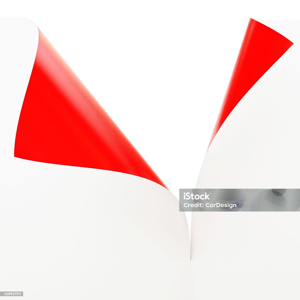 Empty paper sheet , White and Red Illustration Empty paper sheet with 2 Sided Materials, White and Red Illustration Abstract Stock Photo