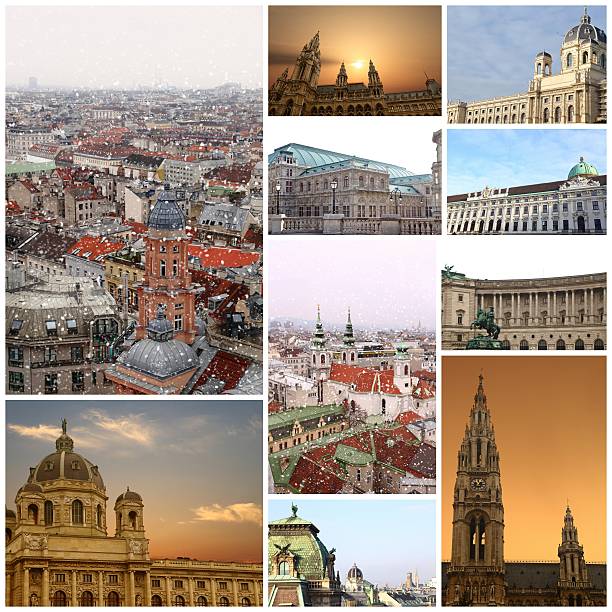 istock Fine winter photography collage Vienna Austria 528931785