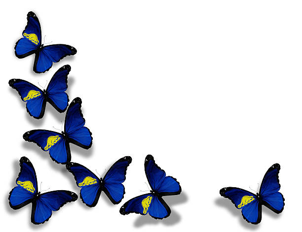 istock Oregon flag butterflies, isolated on white background 528931787
