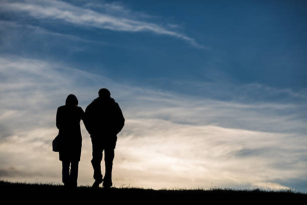 istock silhouette of elderly couple in sky 528932707