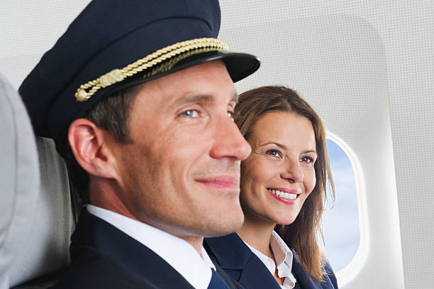 istock Flight personnel on airplane 528933335