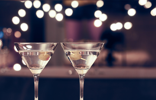 Pair of cocktail glasses. 