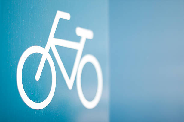 istock Bike symbol on blue background 528954728
