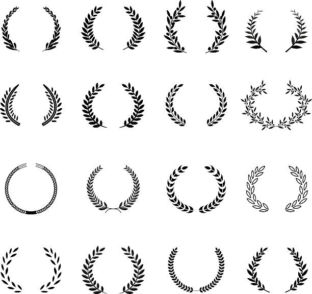 Laurel Wreaths Vector. Elements It can be used in the design for websites, infographic, catalogs, brochures, magazines, etc. classical greek illustrations stock illustrations