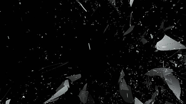 istock Glass break and shatter with motion blur on black 528955051