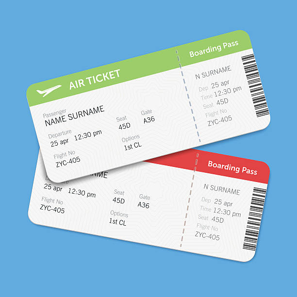 istock Set of the airline boarding pass tickets with shadow 528955832