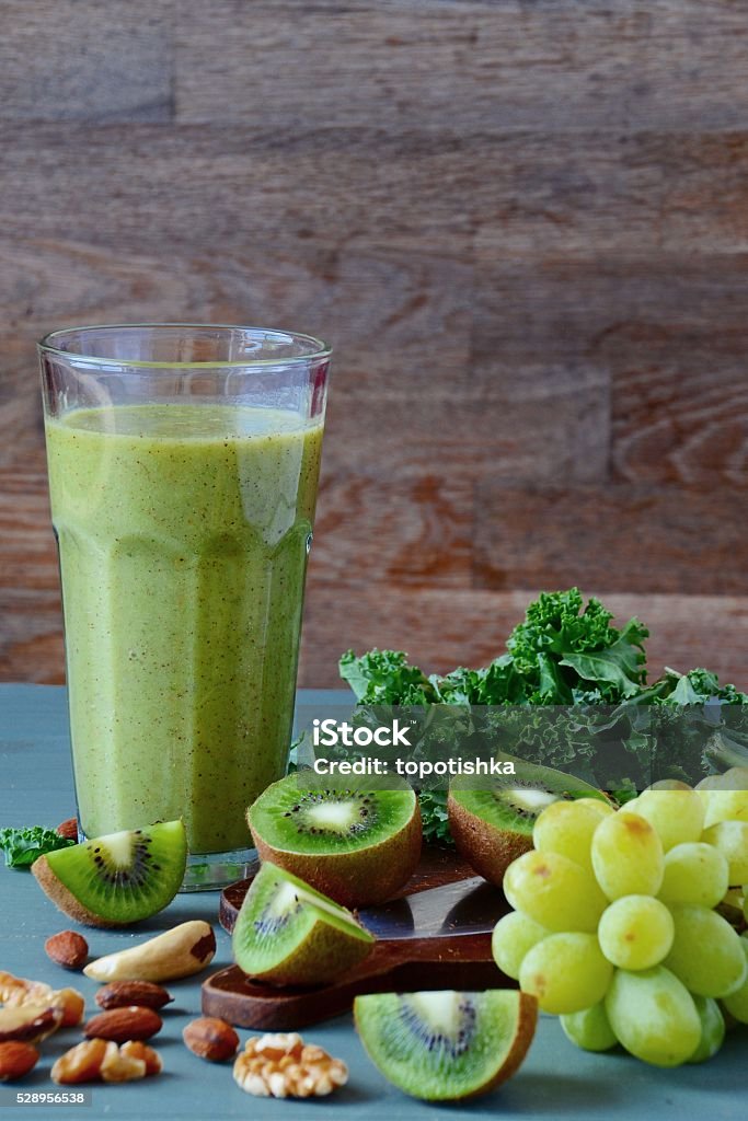 Homemade Green Smoothie Crucifers Stock Photo