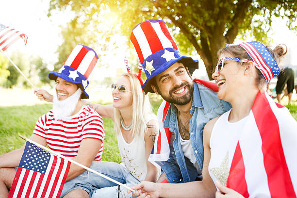 istock Friends celebrating US Independence Day 528956870