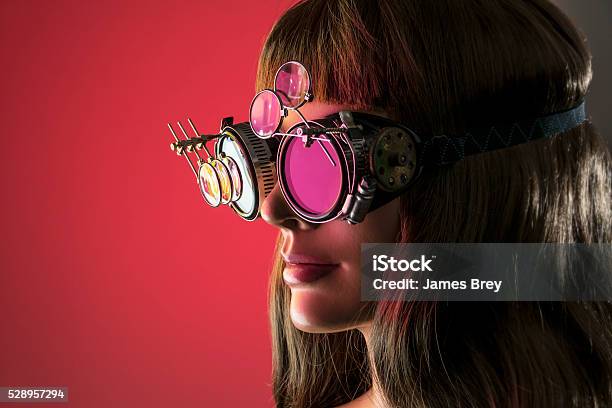 Cybernetic Vision Girl Stock Photo - Download Image Now - Futuristic, Steampunk, Cyborg