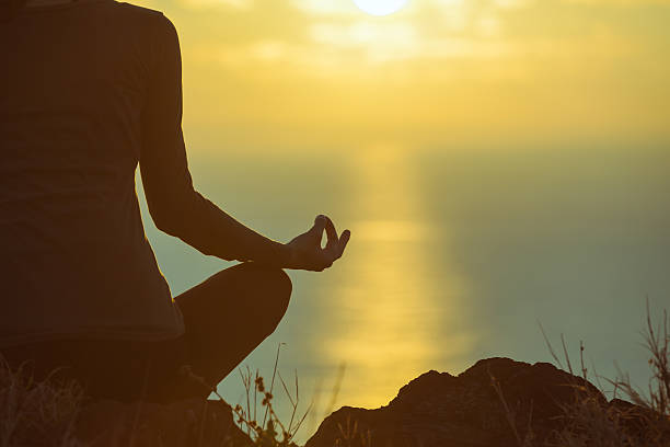 istock Peaceful yoga by the sea 528957880