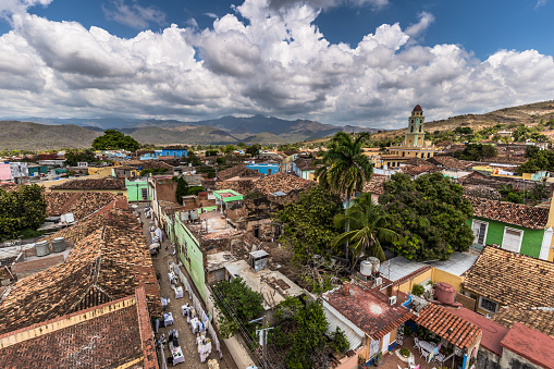 Panorama of Old Town Trinidad in summer, Cuban Travel Holidays