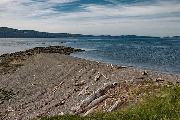 istock Sandy beach in blue water with mountains and clouds 528963104