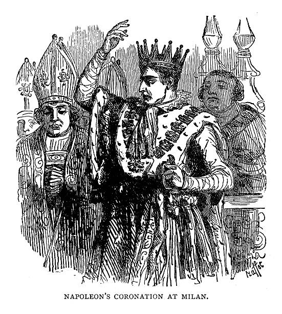 ilustrações, clipart, desenhos animados e ícones de napoleão coroação em milão - papa pio vii