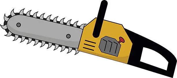 Vector illustration of Chainsaw with large teeth
