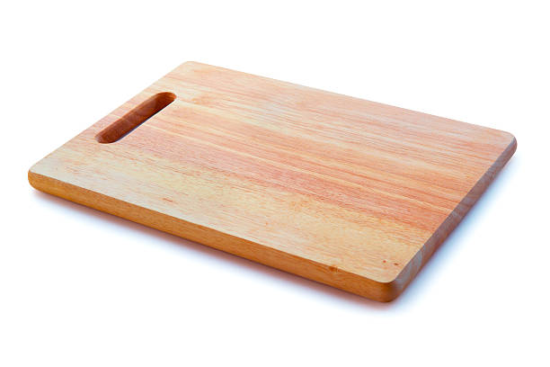 Cutting board isolated on white background stock photo