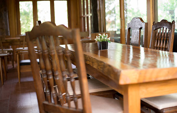 istock Wooden tables and chairs. 528971658