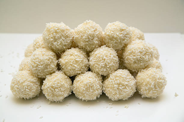 istock Sweet balls showered with a coconut shaving 528973504