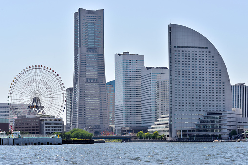 Yokohama Skyline from sea side view