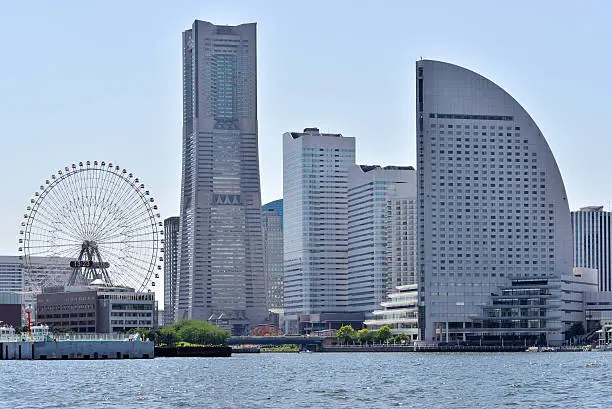 Yokohama Skyline from sea side view