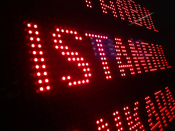 istock Digital display shows the text for istanbul city 528979221