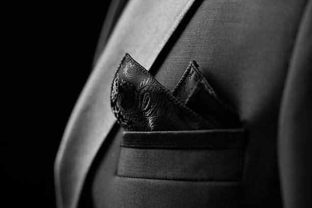 istock Black men's Suit on Black background 528979484