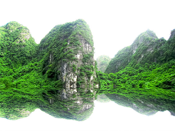 Landscape with moutain and river, Trang An, Ninh Binh, Vietnam
