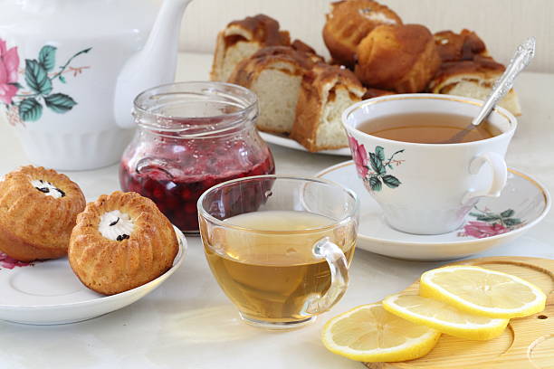 istock Still-life with fresh tea both a juicy lemon 528980261