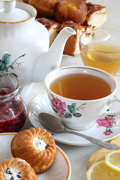 istock Still-life with fresh tea both a juicy lemon 528980301