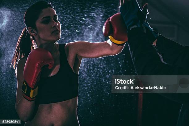 Girl Boxing Stock Photo - Download Image Now - 20-29 Years, 30-39 Years, Activity