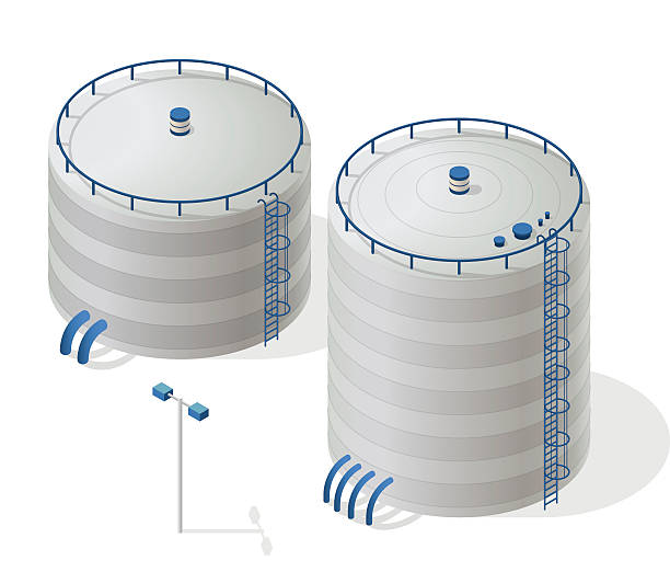 Water reservoir isometric building info graphic. Big water reservoir supply. Water reservoir isometric building info graphic. White water supply resource. Big water reservoir. Pictogram industrial chemistry cleaner set with blue details. Flatten isolated master vector icon. reservoir stock illustrations