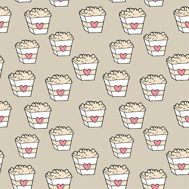 vector popcorn seamless pattern vector popcorn seamless pattern seamless wallpaper video stock illustrations