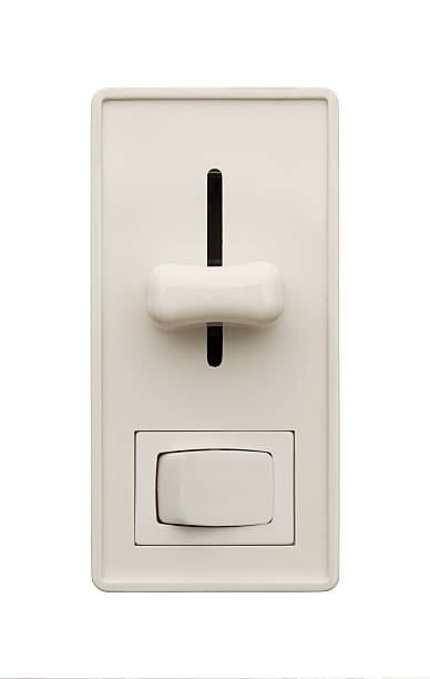 Dimmer Switch Wall Light Switch with Dimmer Isolated on a White Background. dimmer switch photos stock pictures, royalty-free photos & images