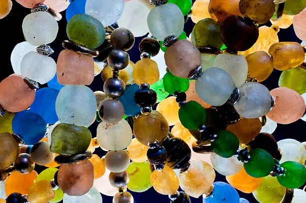 close up of glass beads