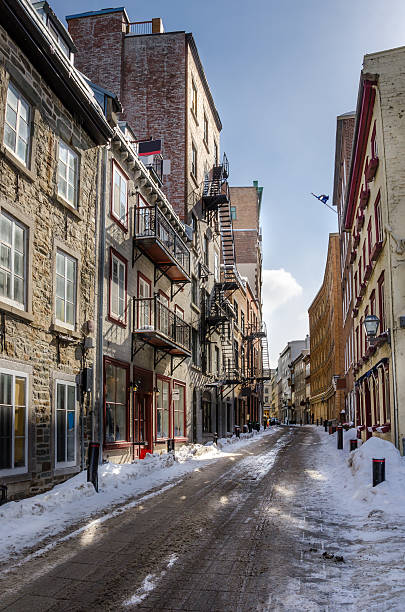 istock Narrow Street Covered in Snow 529005143