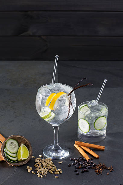 istock Gin tonic cocktail with lima and many spices 529005589